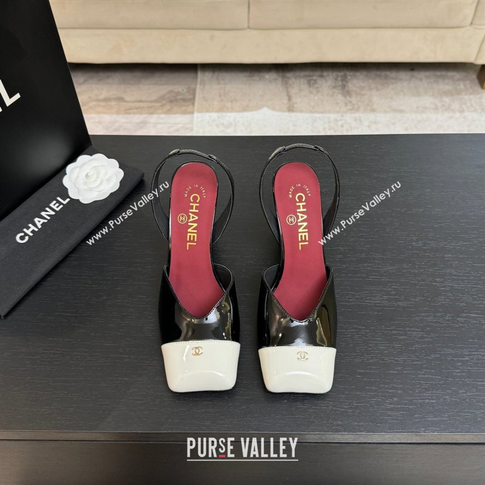 Chanel Slingbacks in Patent Calfskin 9cm Heel G47204 Black Spring Summer 2026 (MD-26031907)