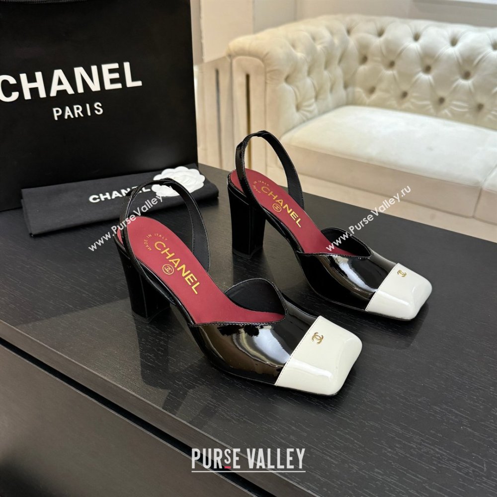 Chanel Slingbacks in Patent Calfskin 9cm Heel G47204 Black Spring Summer 2026 (MD-26031907)