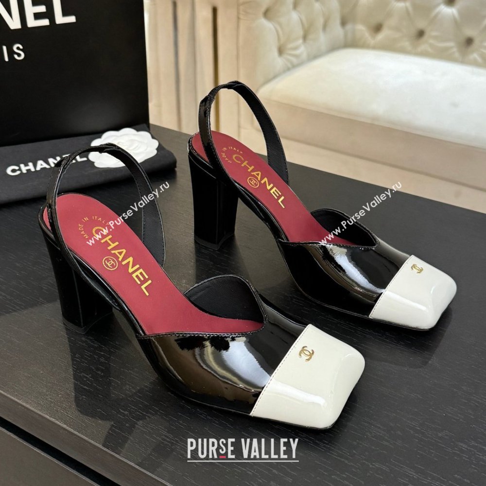 Chanel Slingbacks in Patent Calfskin 9cm Heel G47204 Black Spring Summer 2026 (MD-26031907)