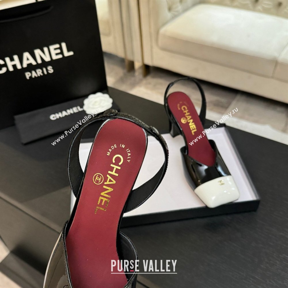 Chanel Slingbacks in Patent Calfskin 9cm Heel G47204 Black Spring Summer 2026 (MD-26031907)