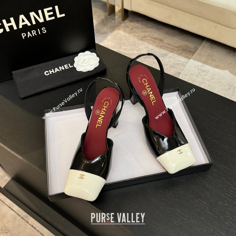 Chanel Slingbacks in Patent Calfskin 9cm Heel G47204 Black Spring Summer 2026 (MD-26031907)