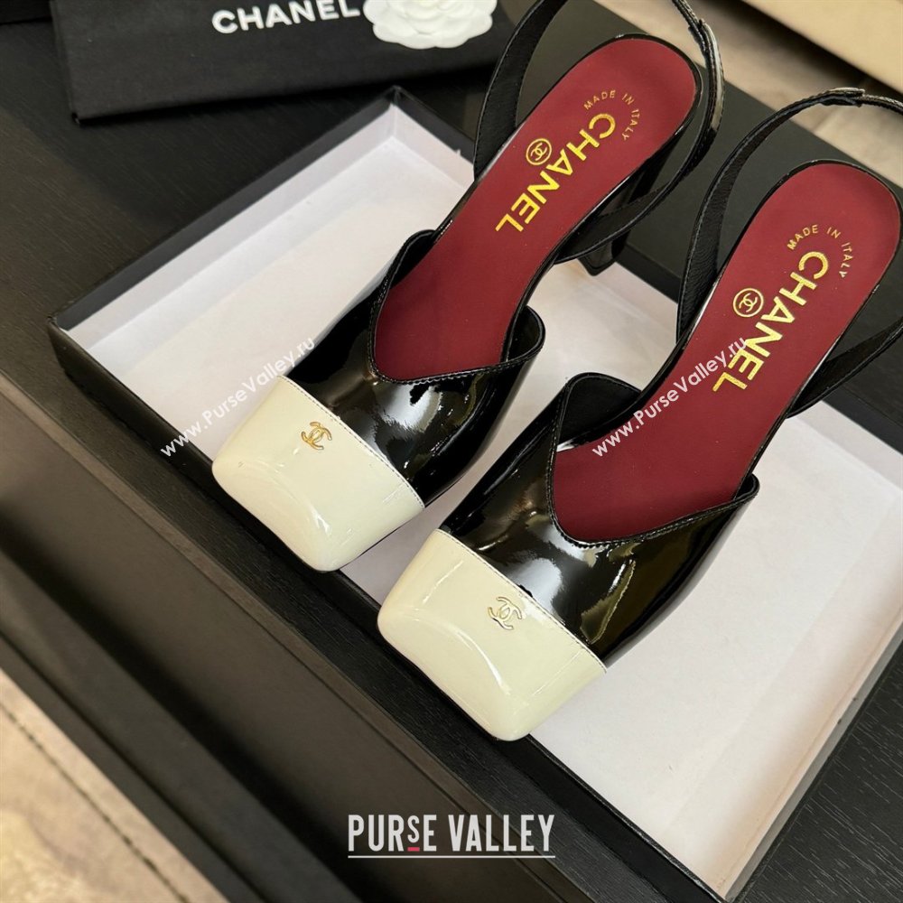Chanel Slingbacks in Patent Calfskin 9cm Heel G47204 Black Spring Summer 2026 (MD-26031907)