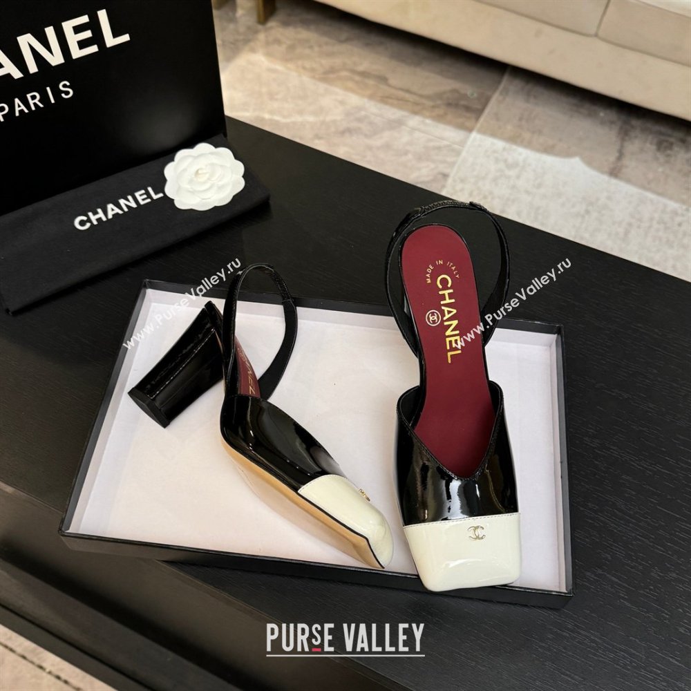 Chanel Slingbacks in Patent Calfskin 9cm Heel G47204 Black Spring Summer 2026 (MD-26031907)
