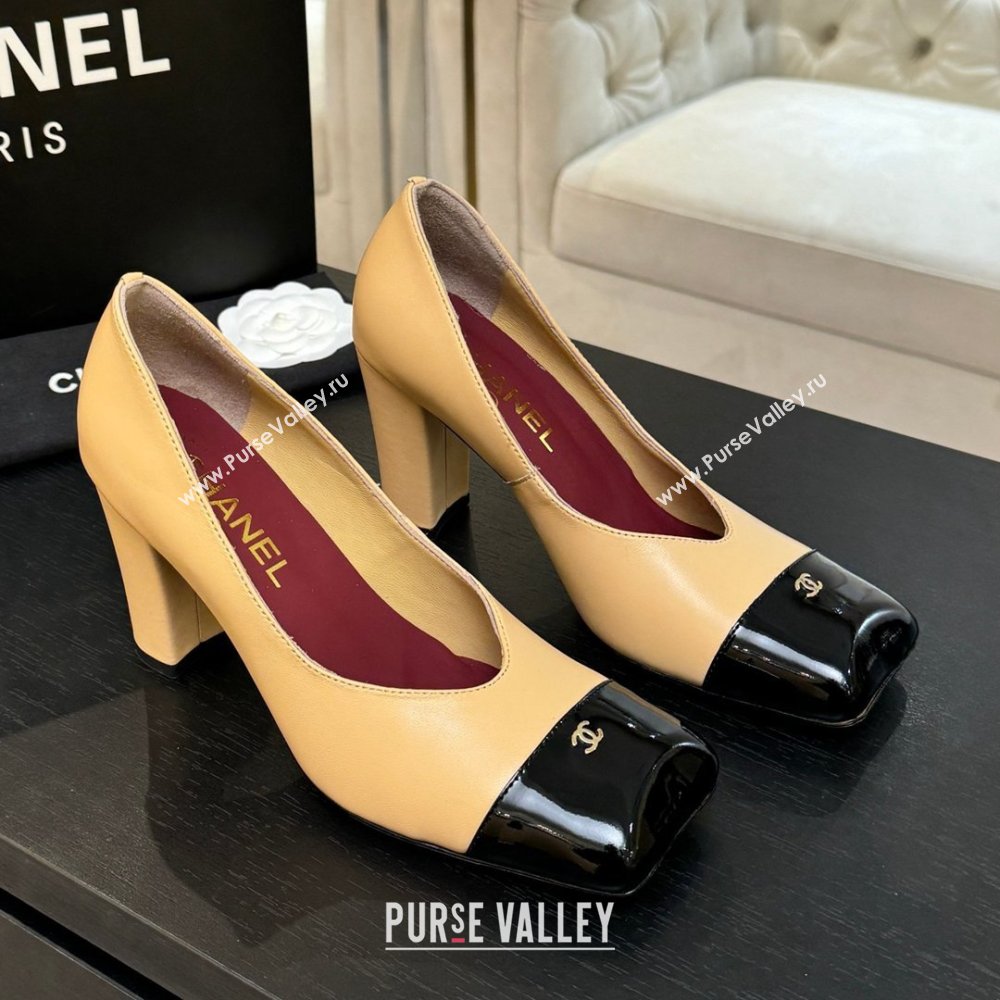 Chanel Pumps in Lambskin Patent Calfskin 9cm Heel G47203 Beige Spring Summer 2026 (MD-26031908)
