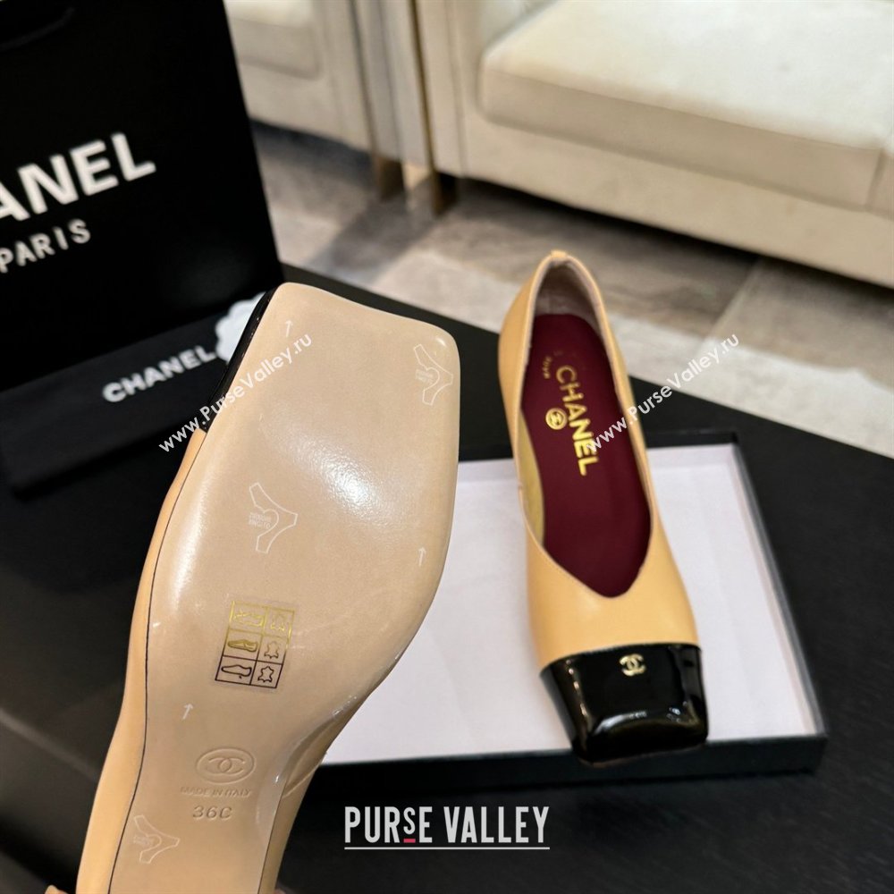 Chanel Pumps in Lambskin Patent Calfskin 9cm Heel G47203 Beige Spring Summer 2026 (MD-26031908)