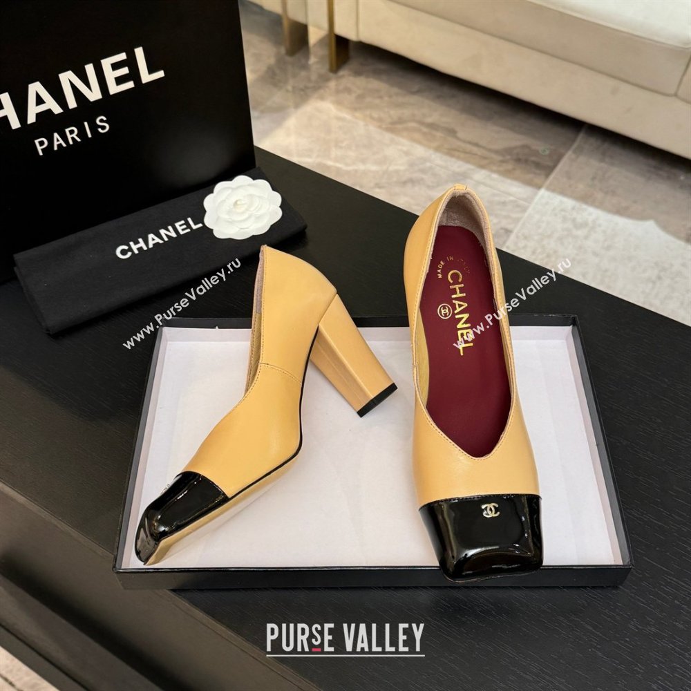 Chanel Pumps in Lambskin Patent Calfskin 9cm Heel G47203 Beige Spring Summer 2026 (MD-26031908)