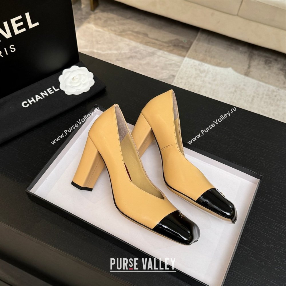 Chanel Pumps in Lambskin Patent Calfskin 9cm Heel G47203 Beige Spring Summer 2026 (MD-26031908)