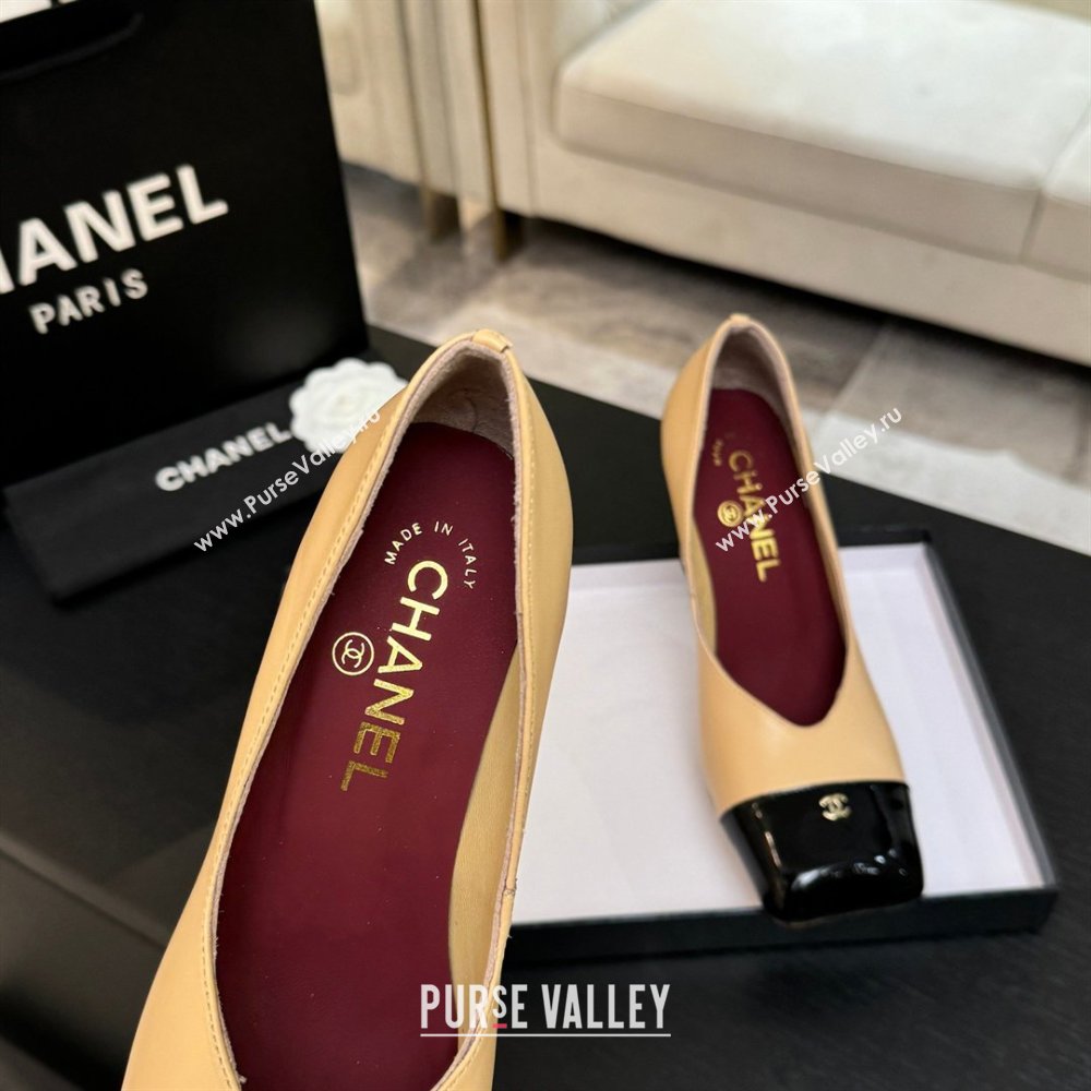 Chanel Pumps in Lambskin Patent Calfskin 9cm Heel G47203 Beige Spring Summer 2026 (MD-26031908)