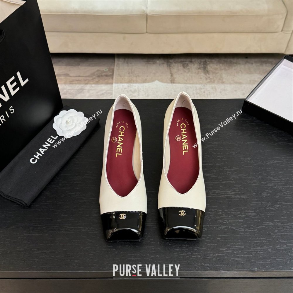 Chanel Pumps in Lambskin Patent Calfskin 9cm Heel G47203 White Spring Summer 2026 (MD-26031910)