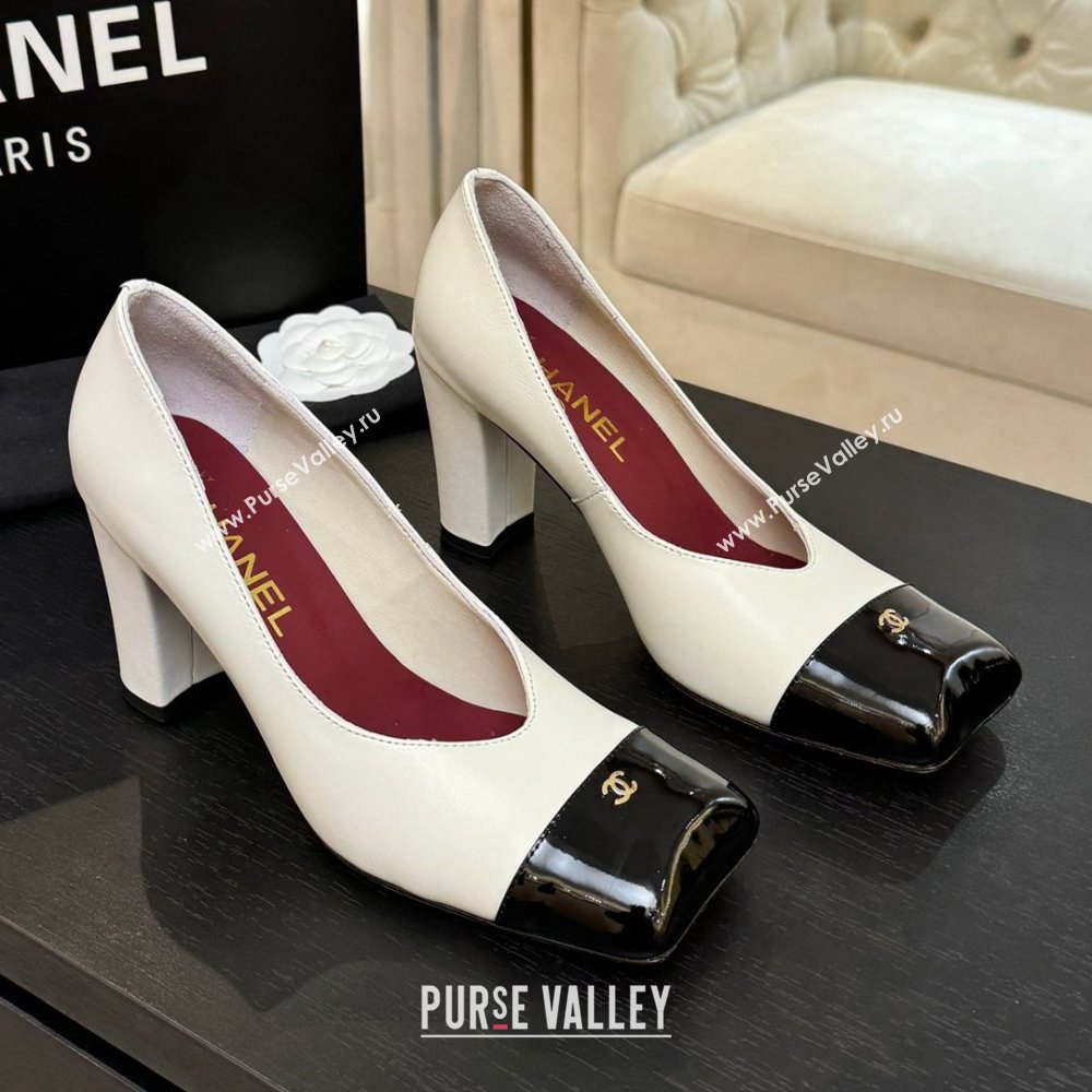 Chanel Pumps in Lambskin Patent Calfskin 9cm Heel G47203 White Spring Summer 2026 (MD-26031910)