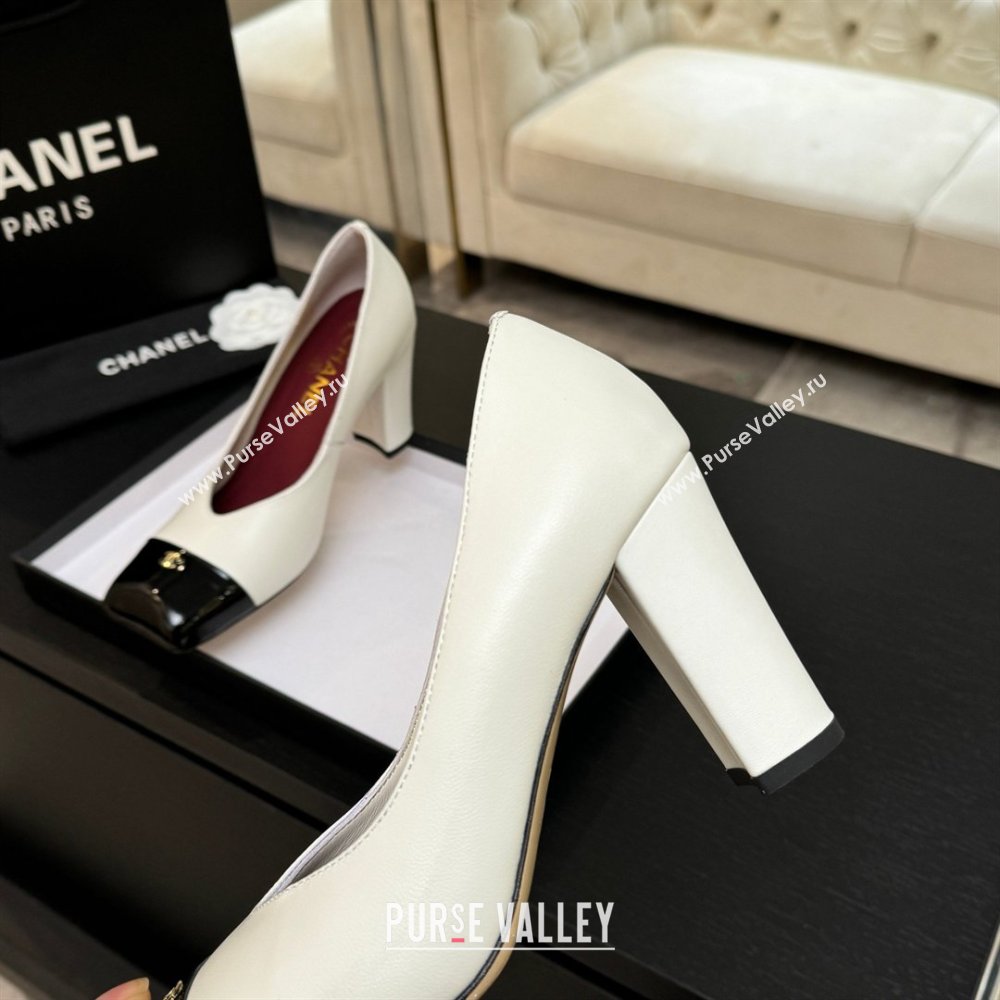 Chanel Pumps in Lambskin Patent Calfskin 9cm Heel G47203 White Spring Summer 2026 (MD-26031910)