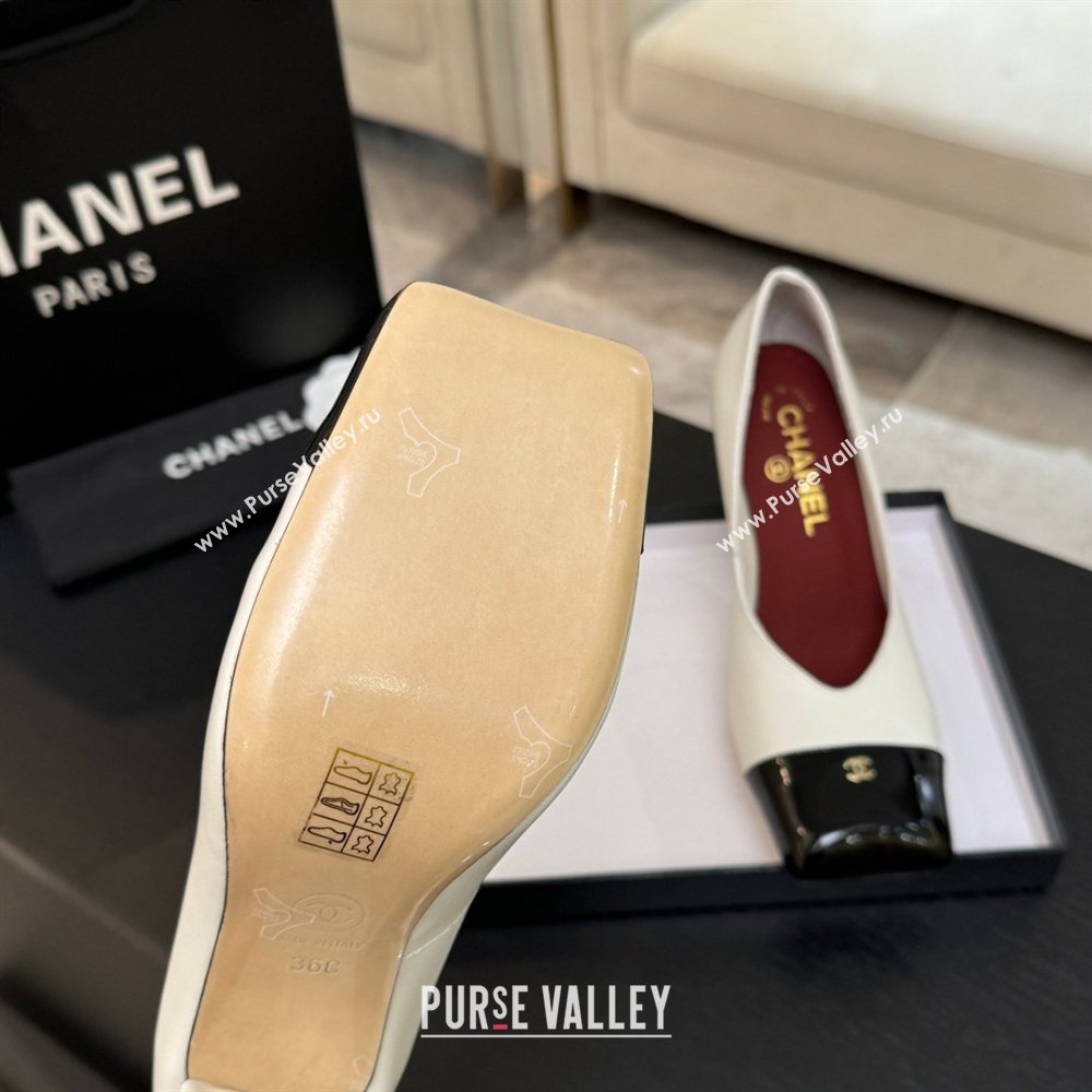 Chanel Pumps in Lambskin Patent Calfskin 9cm Heel G47203 White Spring Summer 2026 (MD-26031910)