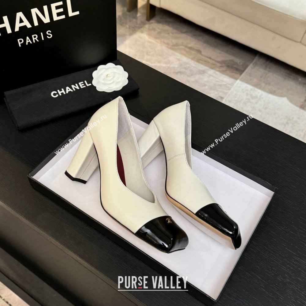 Chanel Pumps in Lambskin Patent Calfskin 9cm Heel G47203 White Spring Summer 2026 (MD-26031910)