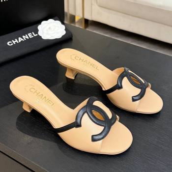 Chanel Lambskin Mules Sandals with 45mm Heel G47252 Beige 2026 (MD-26032504)