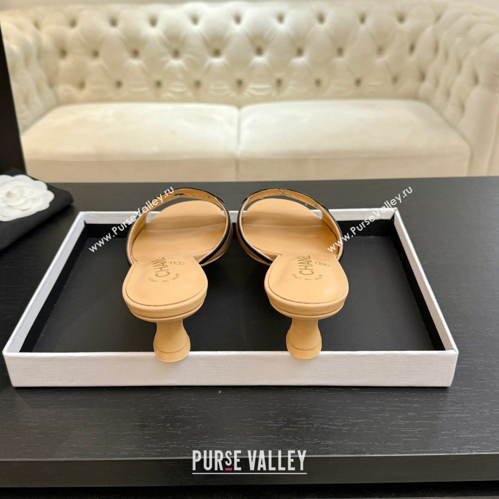 Chanel Lambskin Mules Sandals with 45mm Heel G47252 Beige 2026 (MD-26032504)