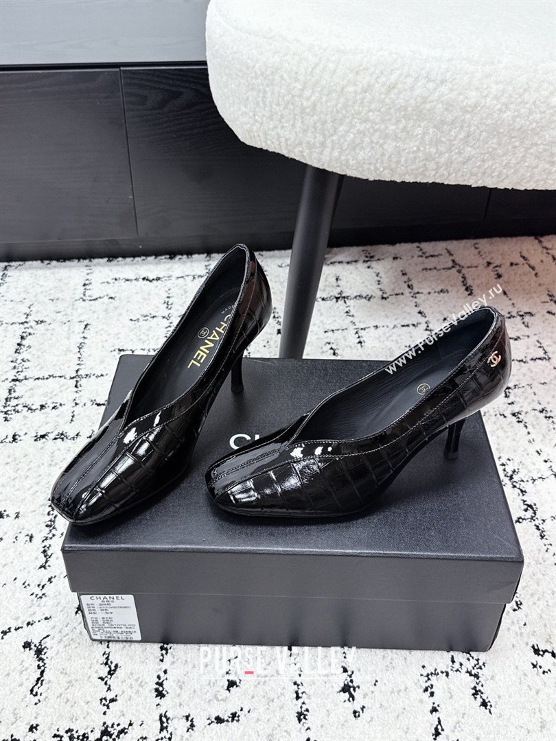 Chanel Pumps in Crocodile Embossed Calfskin Patent Calfskin G47181 Black 2026 (MD-26040209)
