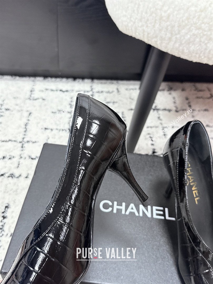 Chanel Pumps in Crocodile Embossed Calfskin Patent Calfskin G47181 Black 2026 (MD-26040209)