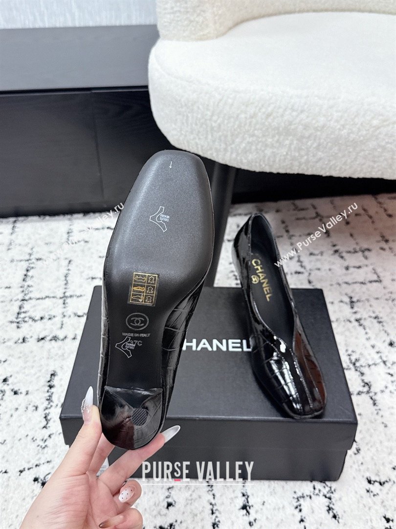 Chanel Pumps in Crocodile Embossed Calfskin Patent Calfskin G47181 Black 2026 (MD-26040209)