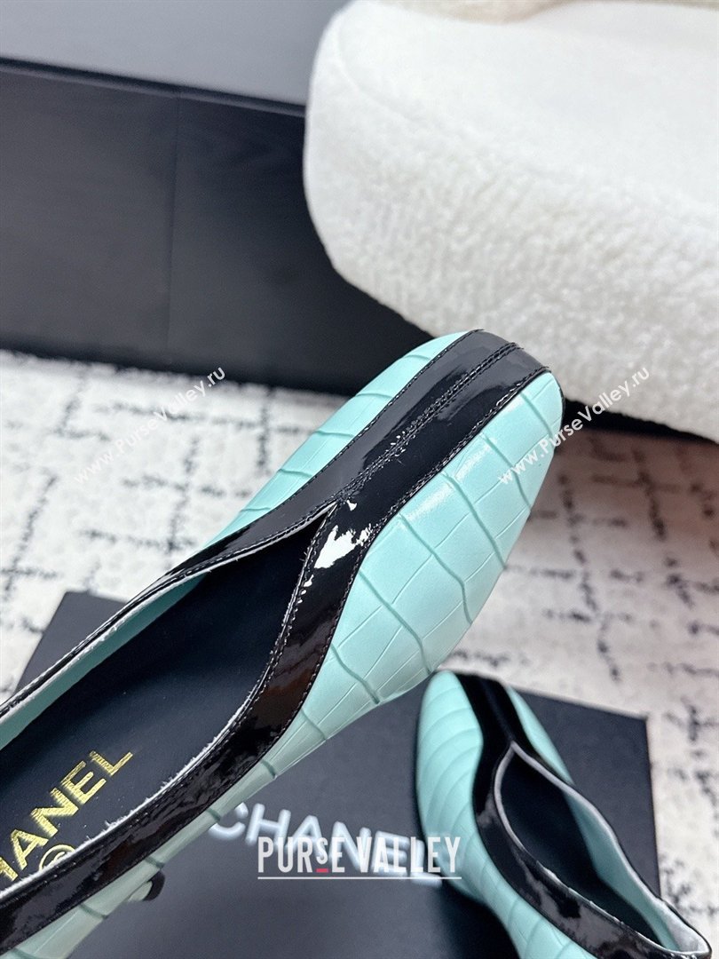 Chanel Pumps in Crocodile Embossed Calfskin Patent Calfskin G47181 Green/Black 2026 (MD-26040210)