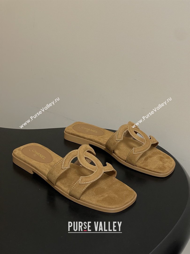 Chanel Suede Mules Sandals G47250 Brown 2026 (MD-26032614)