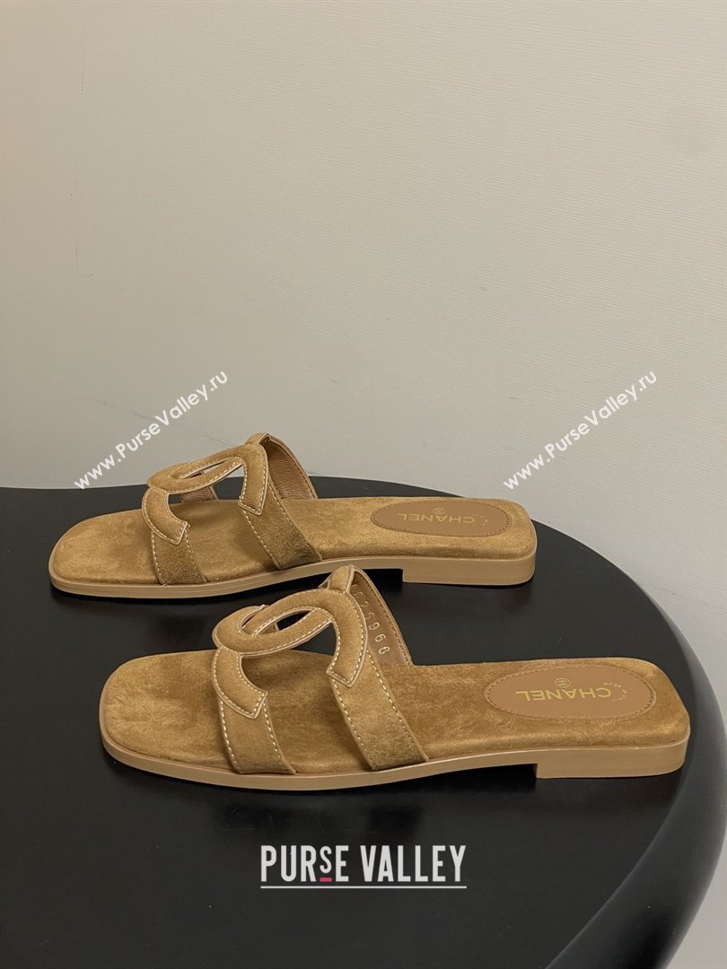 Chanel Suede Mules Sandals G47250 Brown 2026 (MD-26032614)