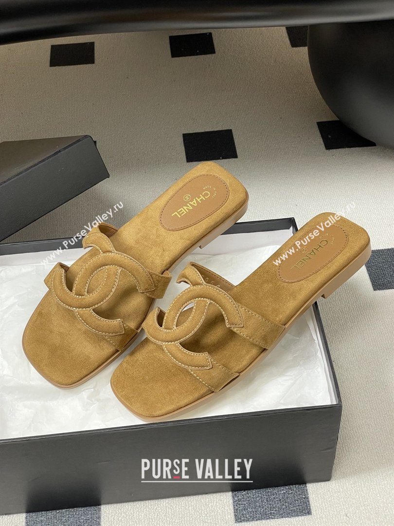 Chanel Suede Mules Sandals G47250 Brown 2026 (MD-26032614)