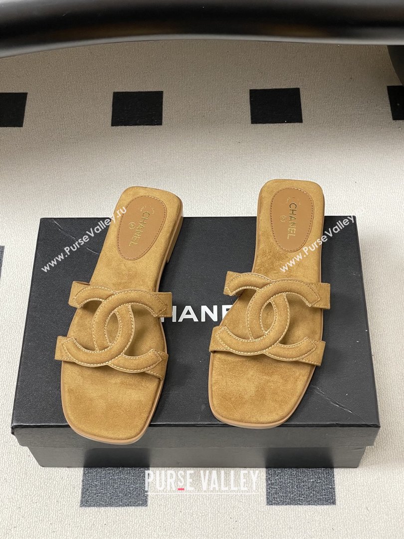 Chanel Suede Mules Sandals G47250 Brown 2026 (MD-26032614)