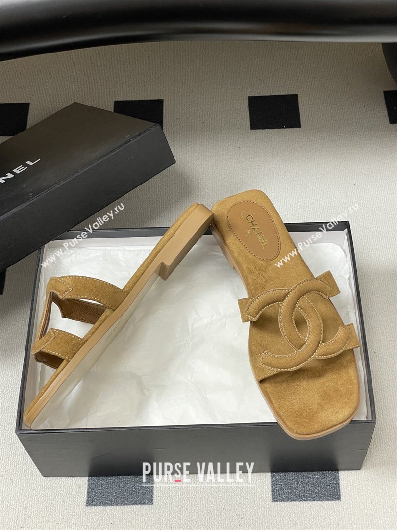 Chanel Suede Mules Sandals G47250 Brown 2026 (MD-26032614)