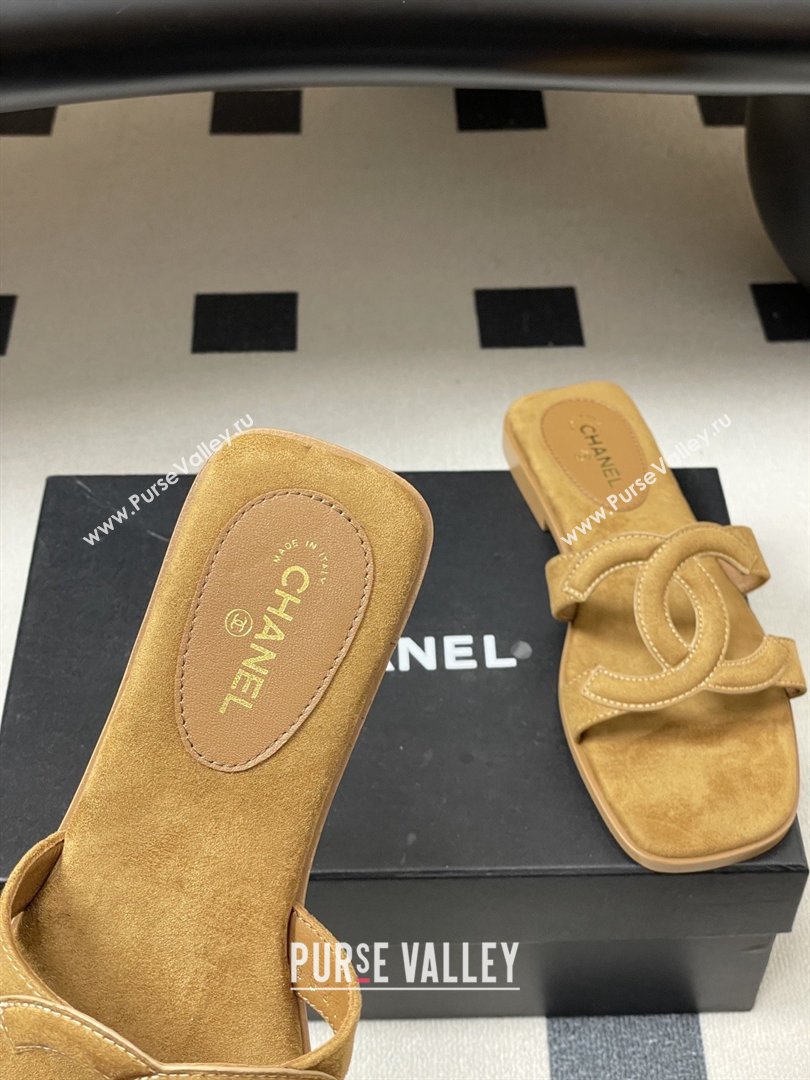 Chanel Suede Mules Sandals G47250 Brown 2026 (MD-26032614)