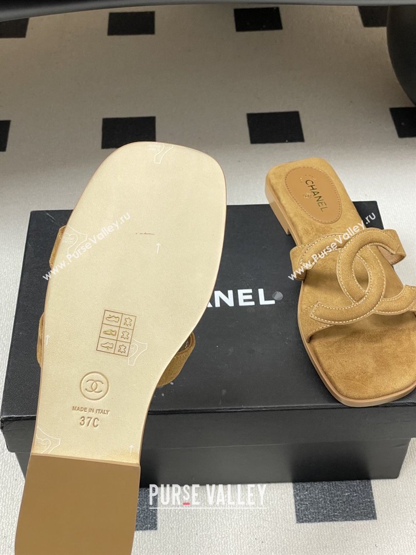 Chanel Suede Mules Sandals G47250 Brown 2026 (MD-26032614)