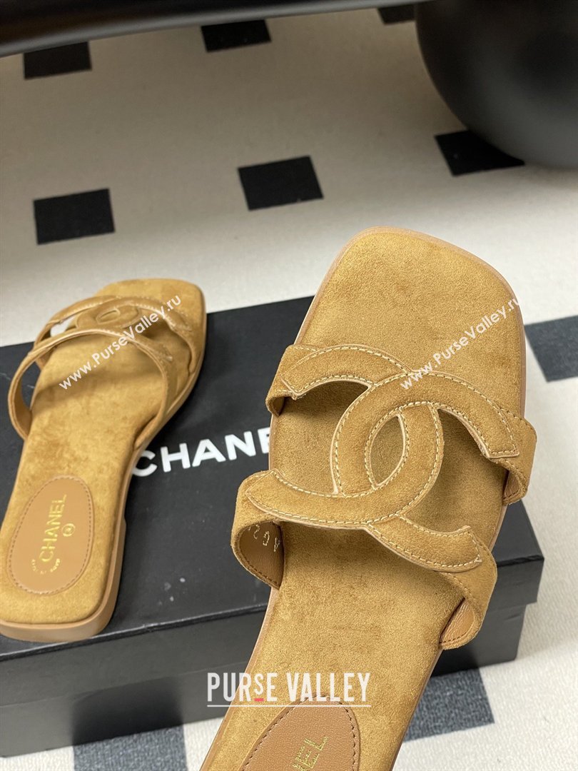 Chanel Suede Mules Sandals G47250 Brown 2026 (MD-26032614)