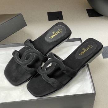 Chanel Suede Mules Sandals G47250 Black 2026 (MD-26032615)