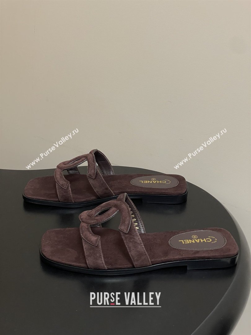 Chanel Suede Mules Sandals G47250 Coffee Brown 2026 (MD-26032616)