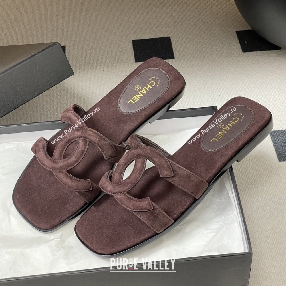 Chanel Suede Mules Sandals G47250 Coffee Brown 2026 (MD-26032616)