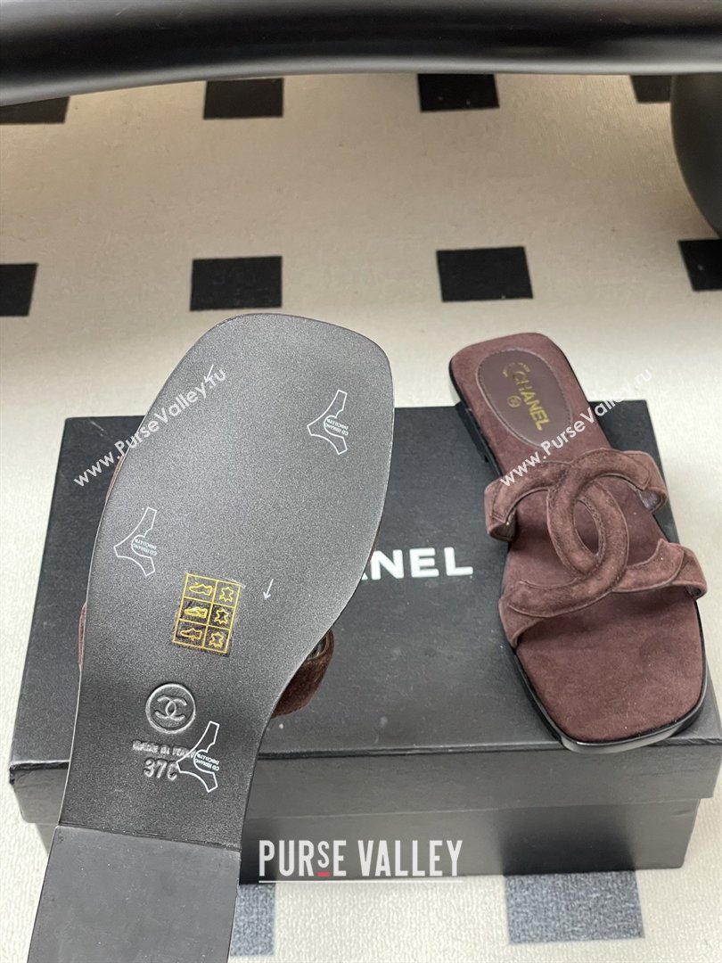 Chanel Suede Mules Sandals G47250 Coffee Brown 2026 (MD-26032616)