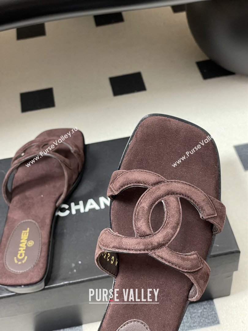 Chanel Suede Mules Sandals G47250 Coffee Brown 2026 (MD-26032616)