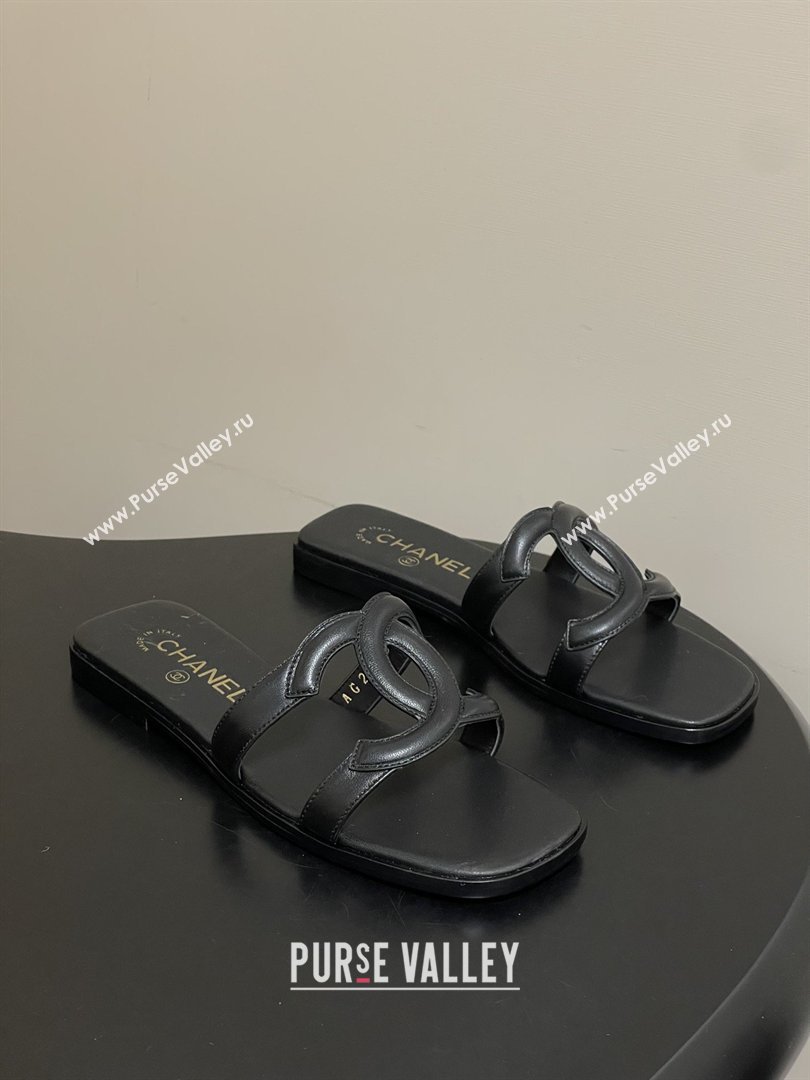 Chanel Lambskin Mules Sandals G47250 Black 2026 (MD-26032617)