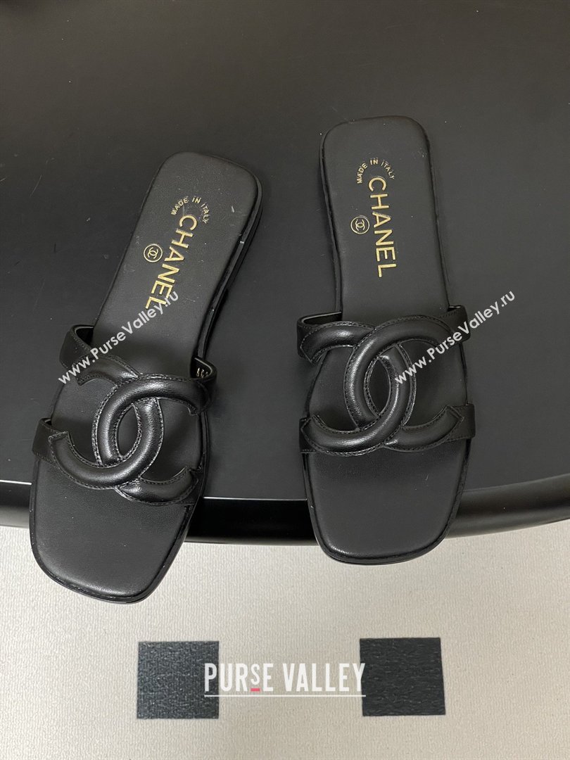 Chanel Lambskin Mules Sandals G47250 Black 2026 (MD-26032617)