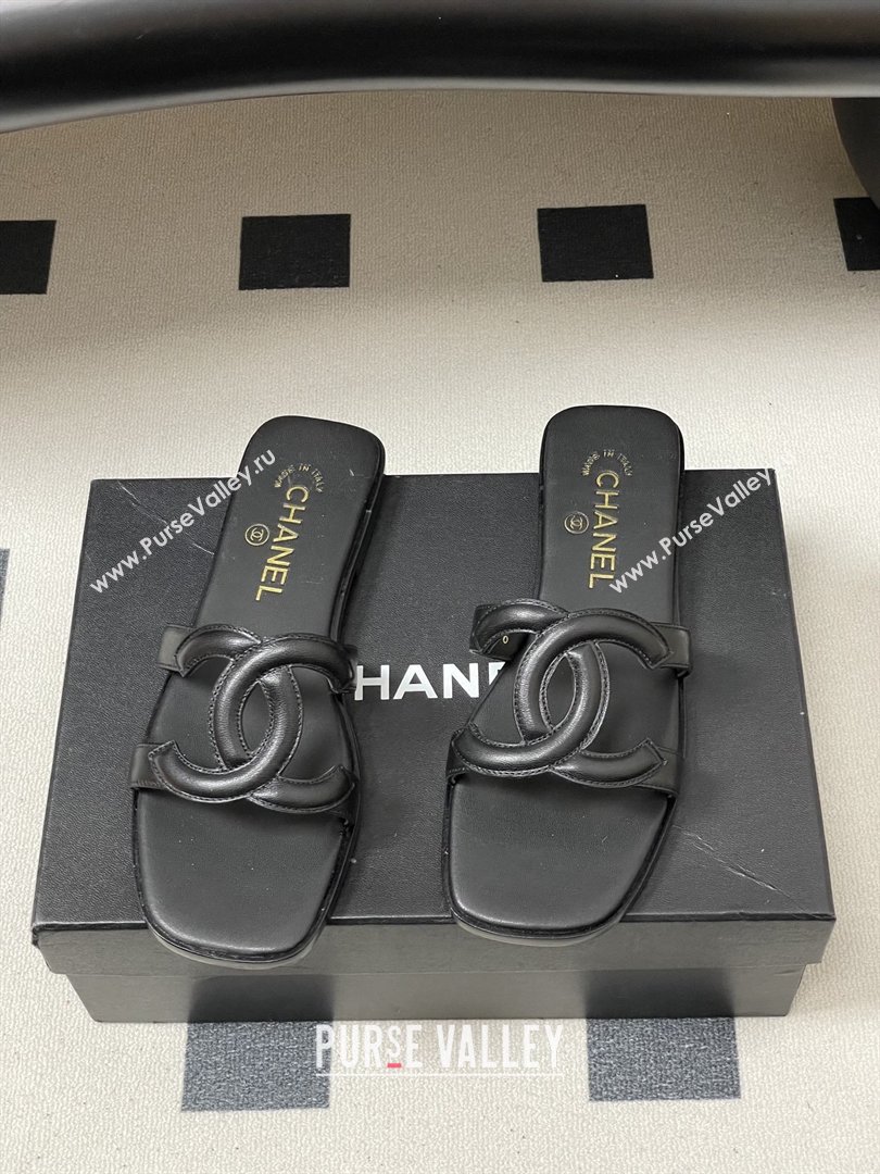 Chanel Lambskin Mules Sandals G47250 Black 2026 (MD-26032617)
