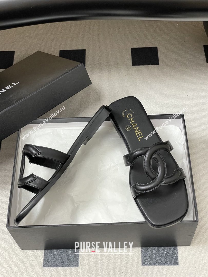 Chanel Lambskin Mules Sandals G47250 Black 2026 (MD-26032617)