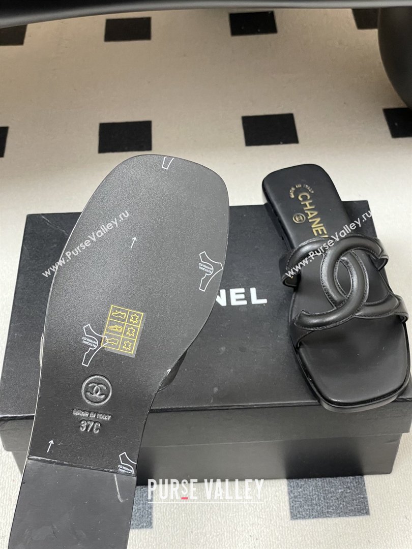 Chanel Lambskin Mules Sandals G47250 Black 2026 (MD-26032617)