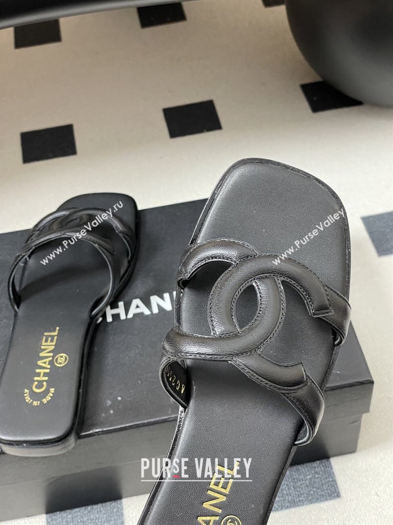 Chanel Lambskin Mules Sandals G47250 Black 2026 (MD-26032617)