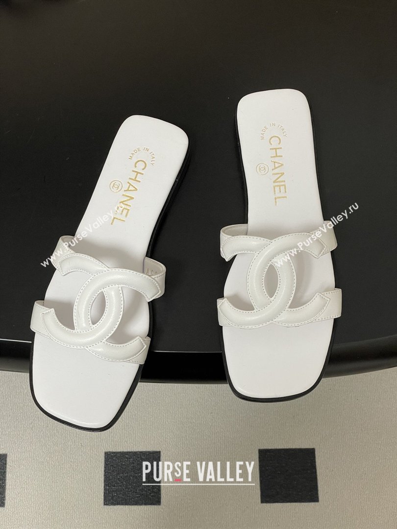 Chanel Lambskin Mules Sandals G47250 White 2026 (MD-26032618)