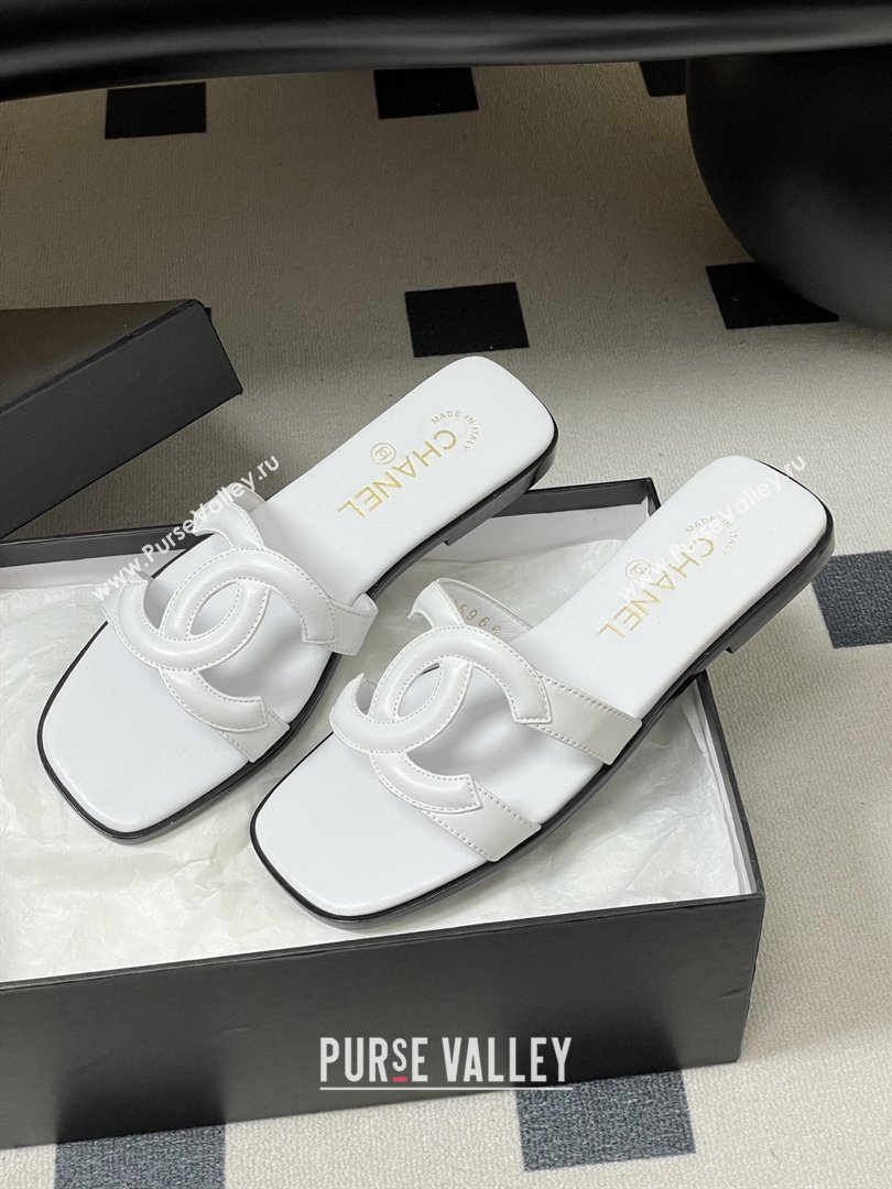 Chanel Lambskin Mules Sandals G47250 White 2026 (MD-26032618)