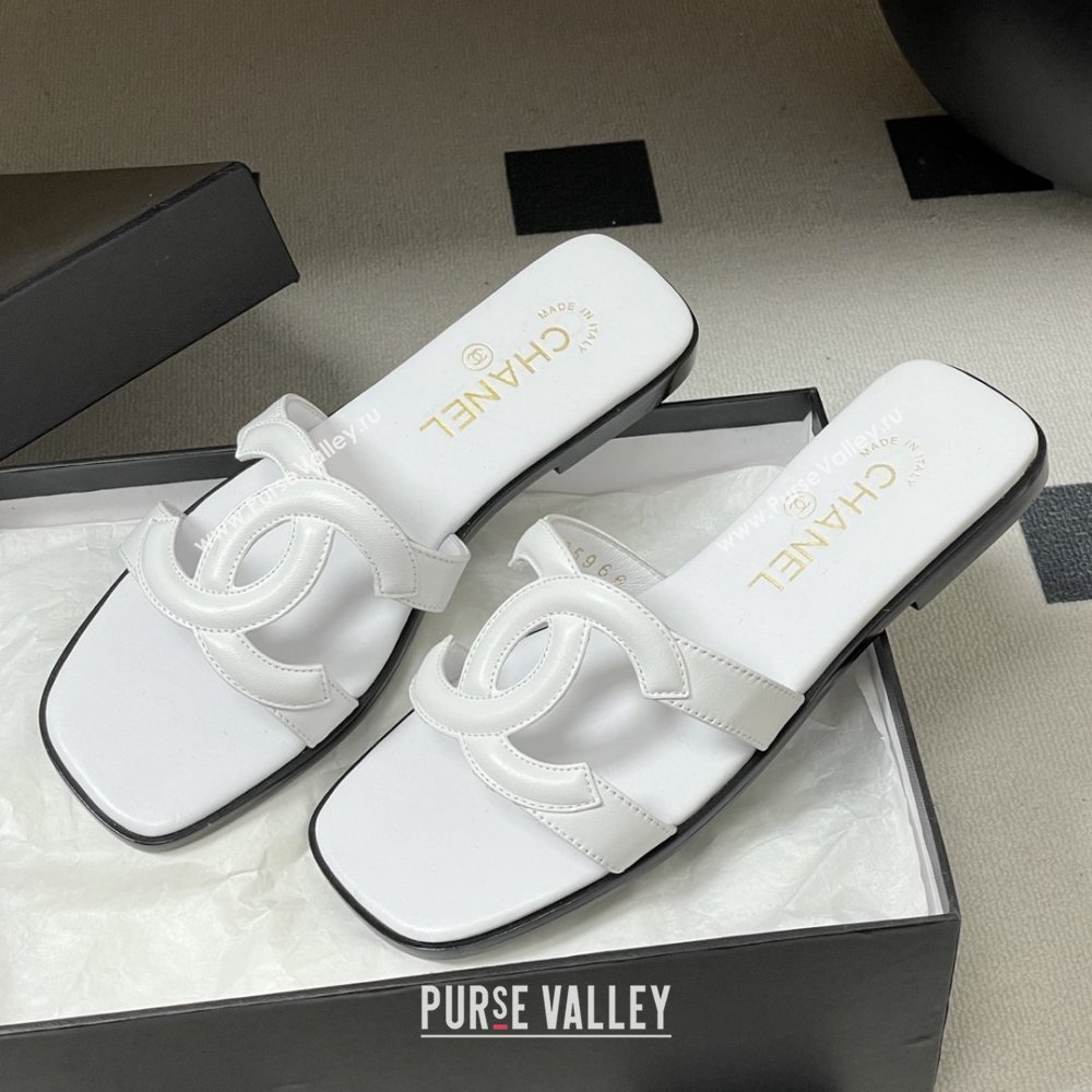 Chanel Lambskin Mules Sandals G47250 White 2026 (MD-26032618)