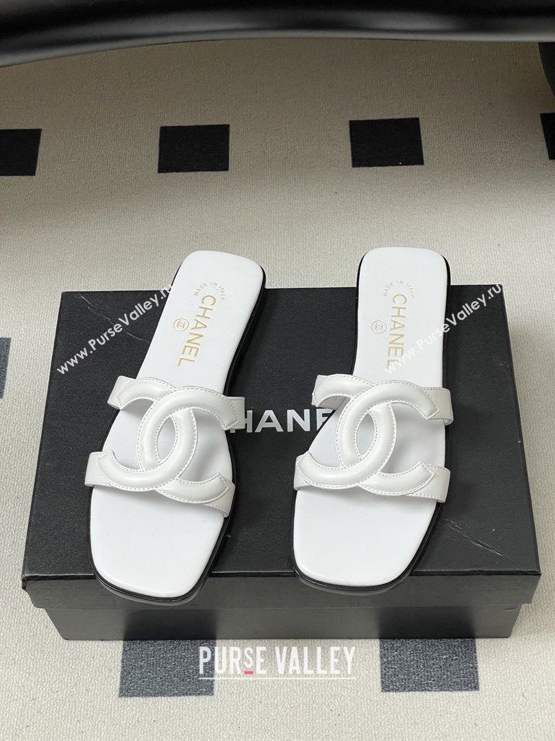 Chanel Lambskin Mules Sandals G47250 White 2026 (MD-26032618)