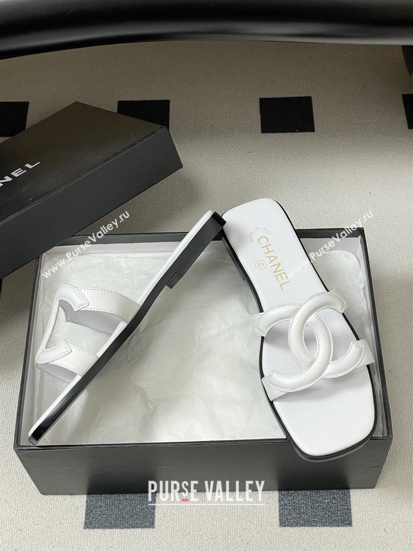 Chanel Lambskin Mules Sandals G47250 White 2026 (MD-26032618)