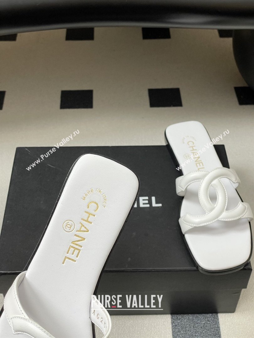 Chanel Lambskin Mules Sandals G47250 White 2026 (MD-26032618)
