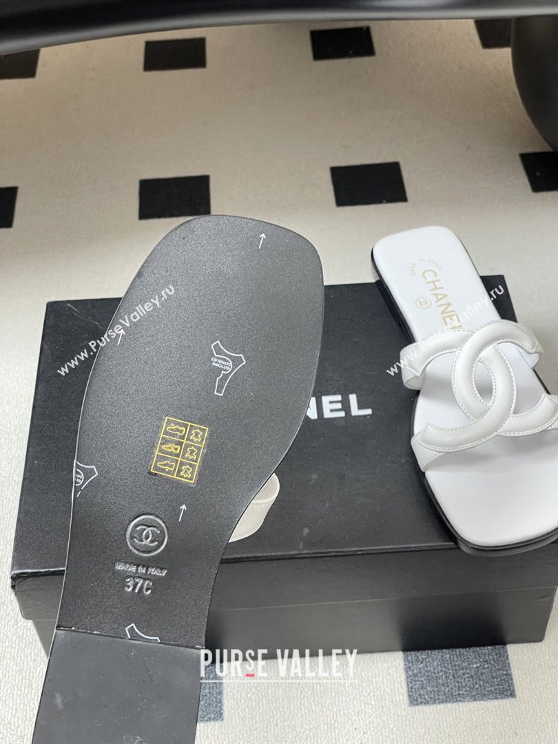 Chanel Lambskin Mules Sandals G47250 White 2026 (MD-26032618)