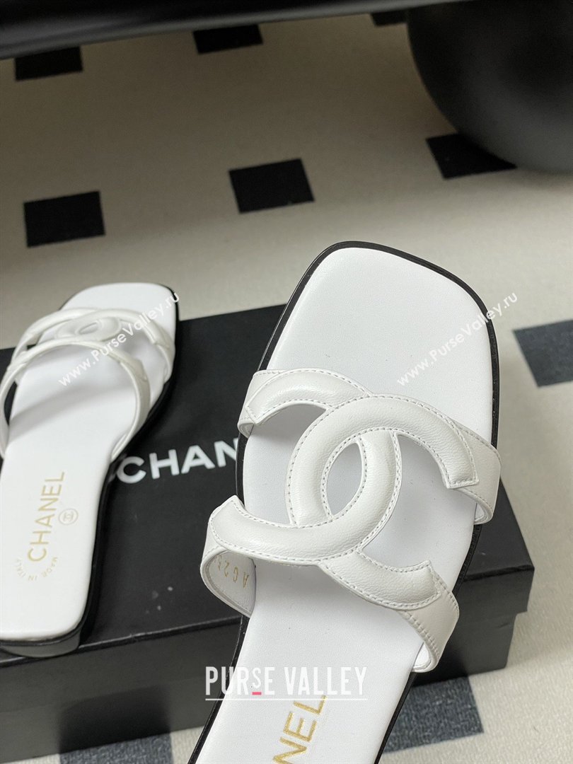 Chanel Lambskin Mules Sandals G47250 White 2026 (MD-26032618)
